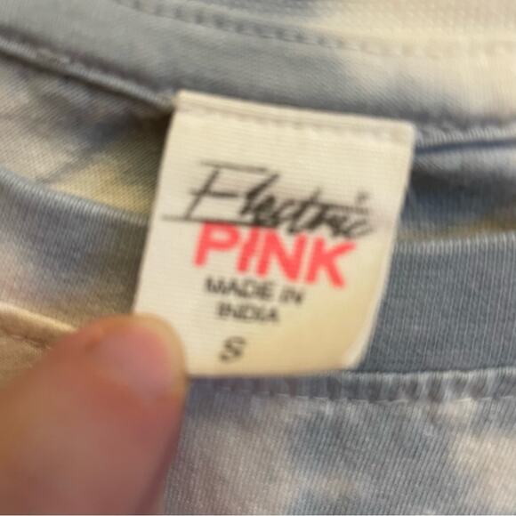 Electric Pink S tie dye short sleeve t-shirt cropped skater skeleton cute - Picture 4 of 7